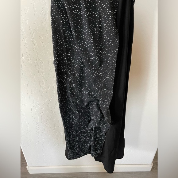 Cabi| black & white polka dot disco midi wrap dress, two tone•••XS, EXCELLENT - Picture 7 of 8